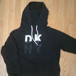 DKNY Women's sport pullover hooded drop shoulder cropped sweatshirt